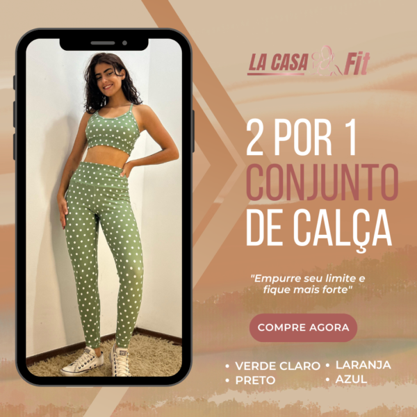 w2 por 1 Conjunto de Calça Em Poá