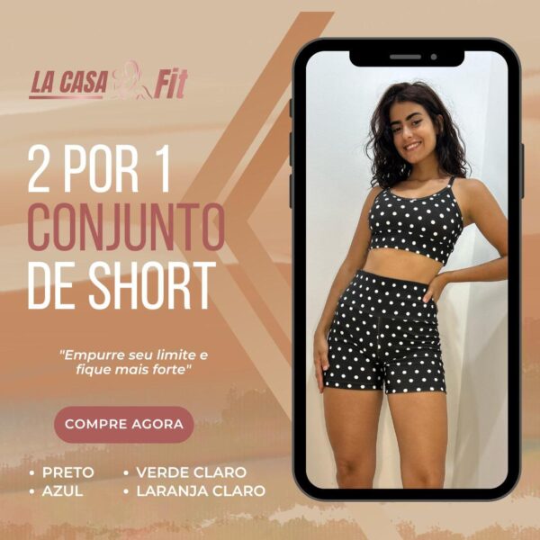 w2 por 1 Conjunto de Short Em Poá